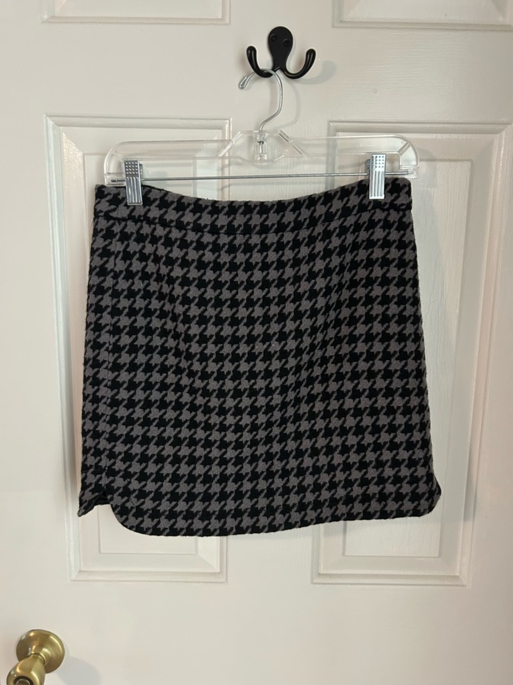 J. Crew Houndstooth Mini Skirt - Black and Gray